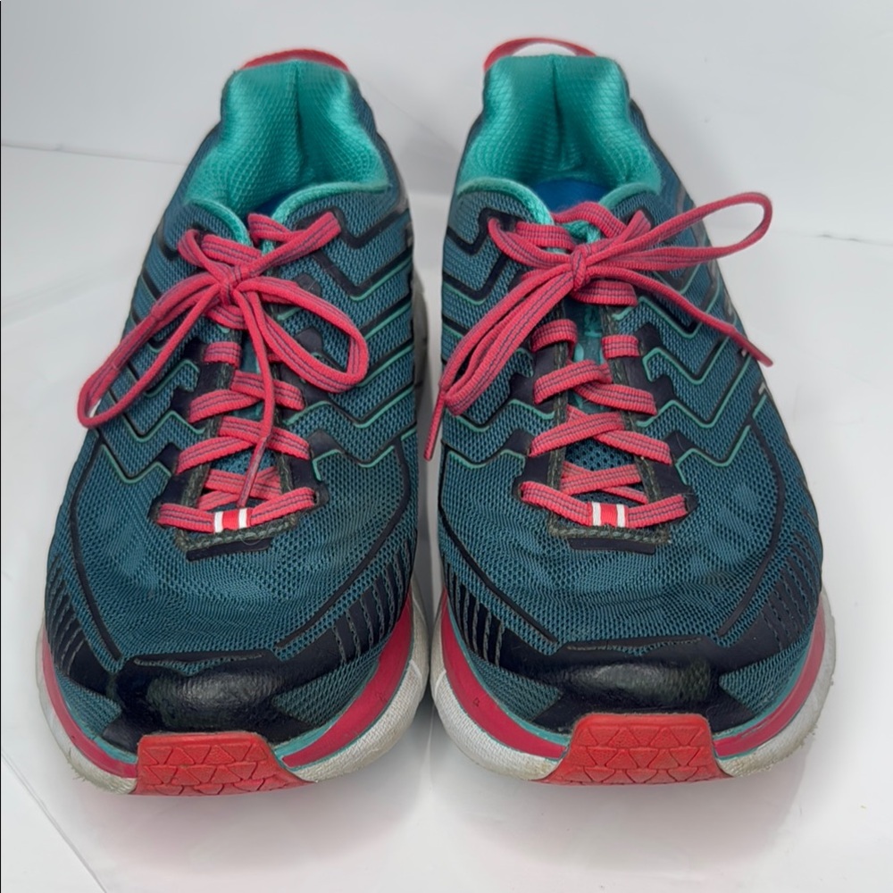 Hoka One One Teal and Pink Athletic Shoes